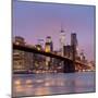 Brooklyn Bridge and Lower Manhattan skyline at dawn City-Ed Hasler-Mounted Photographic Print