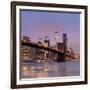 Brooklyn Bridge and Lower Manhattan skyline at dawn City-Ed Hasler-Framed Photographic Print