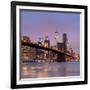 Brooklyn Bridge and Lower Manhattan skyline at dawn City-Ed Hasler-Framed Photographic Print