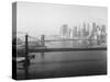 Brooklyn Bridge and Manhattan Bridge Aerial-null-Stretched Canvas