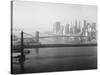 Brooklyn Bridge and Manhattan Bridge Aerial-null-Stretched Canvas