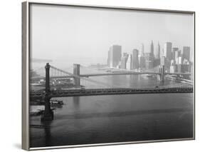 Brooklyn Bridge and Manhattan Bridge Aerial-null-Framed Photographic Print
