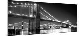 Brooklyn Bridge and Manhattan Bridge at Night-Phil Maier-Mounted Art Print