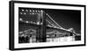 Brooklyn Bridge and Manhattan Bridge at Night-Phil Maier-Framed Photographic Print