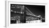 Brooklyn Bridge and Manhattan Bridge at Night-Phil Maier-Framed Photographic Print