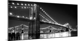 Brooklyn Bridge and Manhattan Bridge at Night-Phil Maier-Mounted Photographic Print