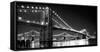 Brooklyn Bridge and Manhattan Bridge at Night-Phil Maier-Framed Stretched Canvas