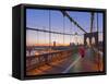 Brooklyn Bridge and Manhattan Bridge Beyond, Manhattan, New York-Alan Copson-Framed Stretched Canvas