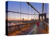Brooklyn Bridge and Manhattan Bridge Beyond, Manhattan, New York-Alan Copson-Stretched Canvas