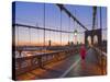 Brooklyn Bridge and Manhattan Bridge Beyond, Manhattan, New York-Alan Copson-Stretched Canvas
