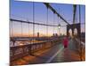 Brooklyn Bridge and Manhattan Bridge Beyond, Manhattan, New York-Alan Copson-Mounted Photographic Print