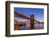 Brooklyn Bridge and Manhattan Bridge Beyond, over East River, New York-Alan Copson-Framed Photographic Print