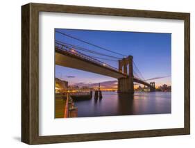 Brooklyn Bridge and Manhattan Bridge Beyond, over East River, New York-Alan Copson-Framed Photographic Print