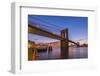 Brooklyn Bridge and Manhattan Bridge Beyond, over East River, New York-Alan Copson-Framed Photographic Print