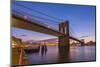 Brooklyn Bridge and Manhattan Bridge Beyond, over East River, New York-Alan Copson-Mounted Photographic Print
