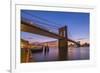 Brooklyn Bridge and Manhattan Bridge Beyond, over East River, New York-Alan Copson-Framed Photographic Print