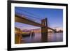 Brooklyn Bridge and Manhattan Bridge Beyond, over East River, New York-Alan Copson-Framed Photographic Print