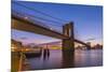 Brooklyn Bridge and Manhattan Bridge Beyond, over East River, New York-Alan Copson-Mounted Photographic Print