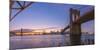 Brooklyn Bridge and Manhattan Bridge Beyond, over East River, New York-Alan Copson-Mounted Photographic Print