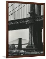 Brooklyn Bridge and Manhattan Bridge, New York, c. 1946-Brett Weston-Framed Photographic Print