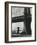 Brooklyn Bridge and Manhattan Bridge, New York, c. 1946-Brett Weston-Framed Photographic Print