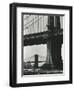 Brooklyn Bridge and Manhattan Bridge, New York, c. 1946-Brett Weston-Framed Photographic Print