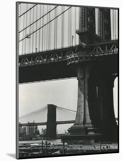 Brooklyn Bridge and Manhattan Bridge, New York, c. 1946-Brett Weston-Mounted Photographic Print