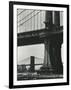 Brooklyn Bridge and Manhattan Bridge, New York, c. 1946-Brett Weston-Framed Photographic Print