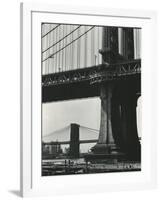 Brooklyn Bridge and Manhattan Bridge, New York, c. 1946-Brett Weston-Framed Photographic Print