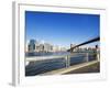 Brooklyn Bridge and Manhattan from Fulton Ferry Landing, Brooklyn, New York City, USA-Amanda Hall-Framed Photographic Print