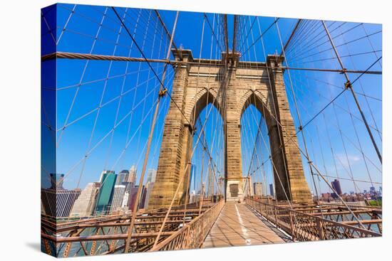 Brooklyn Bridge and Manhattan New York City US USA-holbox-Stretched Canvas