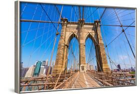 Brooklyn Bridge and Manhattan New York City US USA-holbox-Framed Photographic Print
