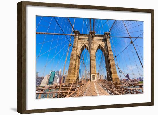 Brooklyn Bridge and Manhattan New York City US USA-holbox-Framed Photographic Print