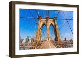 Brooklyn Bridge and Manhattan New York City US USA-holbox-Framed Photographic Print