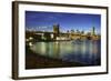 Brooklyn Bridge and Manhattan Skyline at Dusk from Brooklyn Bridge Park-Amanda Hall-Framed Photographic Print