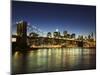 Brooklyn Bridge and Manhattan Skyline at Dusk, New York City, New York, USA-Amanda Hall-Mounted Photographic Print