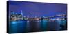 Brooklyn Bridge and Manhattan Skyline at Dusk, New York City, New York-Karen Deakin-Stretched Canvas