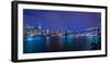 Brooklyn Bridge and Manhattan Skyline at Dusk, New York City, New York-Karen Deakin-Framed Photographic Print