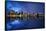 Brooklyn Bridge and Manhattan Skyline at Dusk, New York City, New York-Karen Deakin-Framed Stretched Canvas