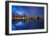 Brooklyn Bridge and Manhattan Skyline at Dusk, New York City, New York-Karen Deakin-Framed Photographic Print