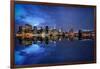 Brooklyn Bridge and Manhattan Skyline at Dusk, New York City, New York-Karen Deakin-Framed Photographic Print