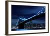 Brooklyn Bridge and Manhattan Skyline at Night Lights, NYC-Zigi-Framed Photographic Print
