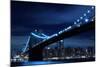Brooklyn Bridge and Manhattan Skyline at Night Lights, NYC-Zigi-Mounted Photographic Print