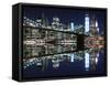 Brooklyn Bridge and Manhattan Skyline at Night, New York City-Zigi-Framed Stretched Canvas