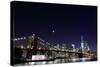 Brooklyn Bridge and Manhattan Skyline at Night, New York City-Zigi-Stretched Canvas