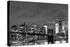 Brooklyn Bridge and Manhattan Skyline at Night, New York City-Zigi-Stretched Canvas