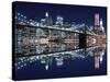 Brooklyn Bridge and Manhattan Skyline at Night, New York City-Zigi-Stretched Canvas