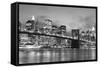 Brooklyn Bridge and Manhattan Skyline at Night, New York City-Zigi-Framed Stretched Canvas