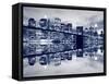 Brooklyn Bridge and Manhattan Skyline at Night, New York City-Zigi-Framed Stretched Canvas