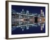 Brooklyn Bridge and Manhattan Skyline at Night, New York City-Zigi-Framed Photographic Print